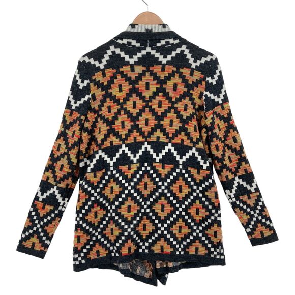 Bass Women's Multicolor Geo Print Long Sleeve Open Front Cardigan Sweater Size M - Picture 14 of 16